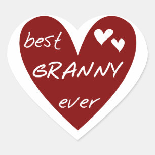 Red Heart Best Granny Ever Tshirts and Gifts Sticker