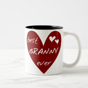 Red Heart Best Granny Ever Tshirts and Gifts Two-Tone Coffee Mug