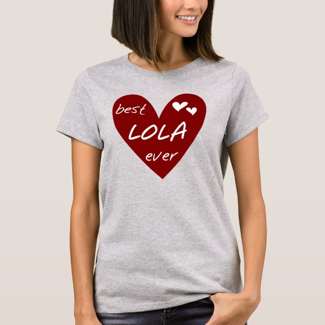 Red Heart Best Lola Ever T-shirts and Gifts (Front)