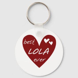 Red Heart Best Lola Ever T-shirts and Gifts Keychain
