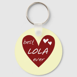 Red Heart Best Lola Ever T-shirts and Gifts Keychain