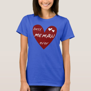 Red Heart Best Memaw Ever T-shirts and Gifts