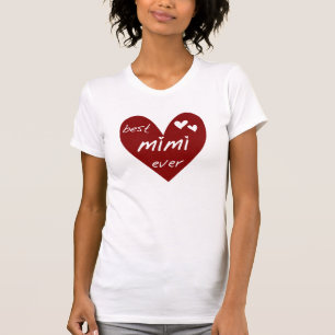 Red Heart Best Mimi Ever Tshirts and Gifts