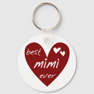 Red Heart Best Mimi Ever Tshirts and Gifts Keychain