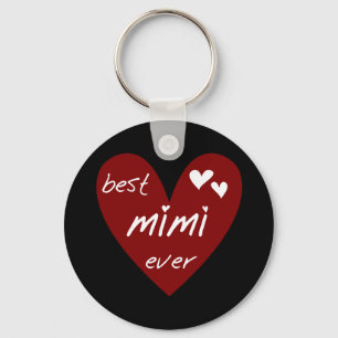 Red Heart Best Mimi Ever Tshirts and Gifts Keychain