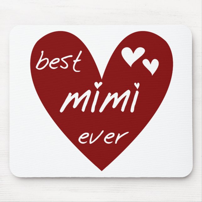 Red Heart Best Mimi Ever Tshirts and Gifts Mouse Pad (Front)