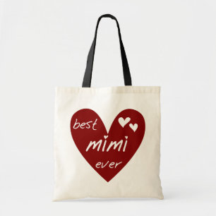 Red Heart Best Mimi Ever Tshirts and Gifts Tote Bag