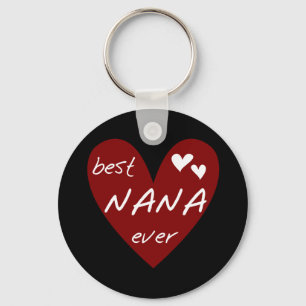 Red Heart Best Nana Ever T-shirts and Gifts Keychain