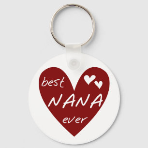 Red Heart Best Nana Ever T-shirts and Gifts Keychain