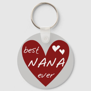 Red Heart Best Nana Ever T-shirts and Gifts Keychain