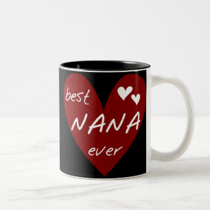 Red Heart Best Nana Ever T-shirts and Gifts Two-Tone Coffee Mug