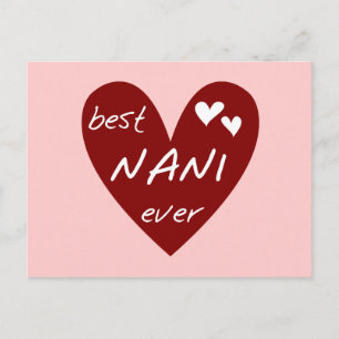 Red Heart Best Nani Ever T-shirts and GIfts Postcard