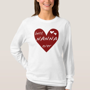 Red Heart Best Nanna Ever t-shirts and Gifts