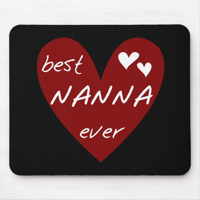 Red Heart Best Nanna Ever t-shirts and Gifts Mouse Pad (Front)