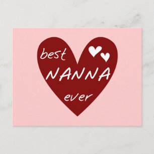 Red Heart Best Nanna Ever t-shirts and Gifts Postcard