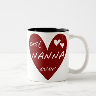 Red Heart Best Nanna Ever t-shirts and Gifts Two-Tone Coffee Mug