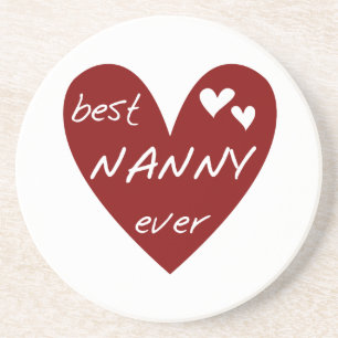 Red Heart Best Nanny Ever T-shirts and Gifts Coaster