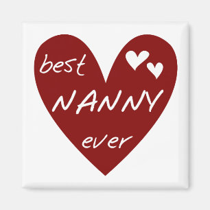 Red Heart Best Nanny Ever T-shirts and Gifts Magnet