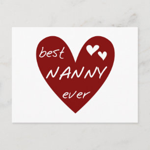Red Heart Best Nanny Ever T-shirts and Gifts Postcard