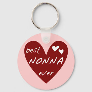Red Heart Best Nonna Ever T-shirts gifts Keychain