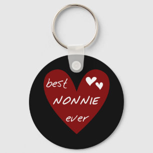 Red Heart Best Nonnie Ever T-shirts and Gifts Keychain