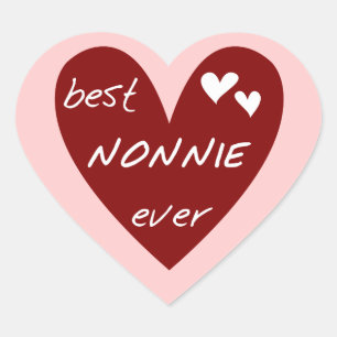 Red Heart Best Nonnie Ever T-shirts and Gifts Sticker
