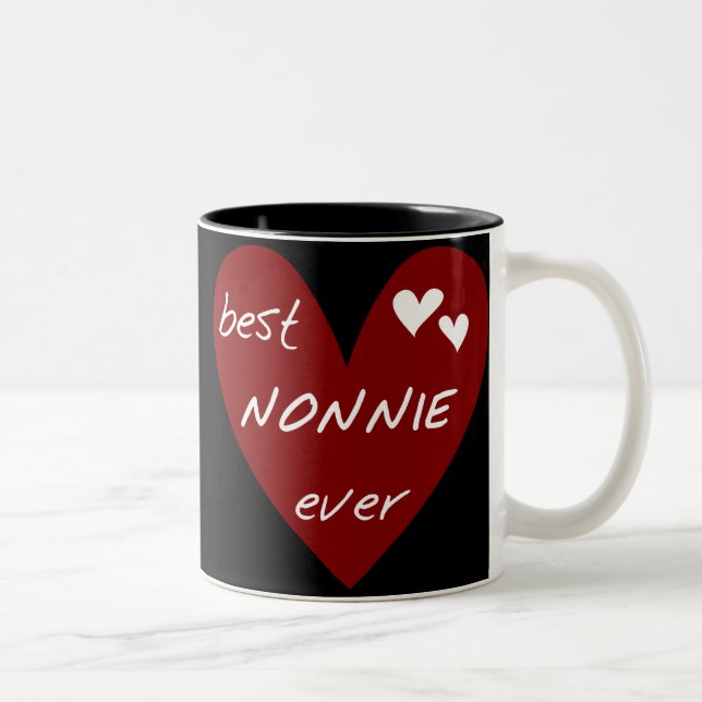 Red Heart Best Nonnie Ever T-shirts and Gifts Two-Tone Coffee Mug (Right)