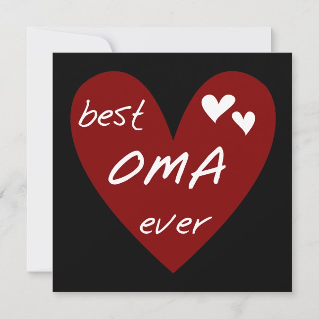 Red Heart Best Oma Ever T-shirts and Gifts (Front)