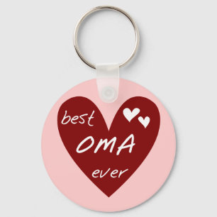 Red Heart Best Oma Ever T-shirts and Gifts Keychain