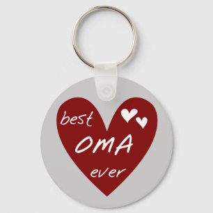 Red Heart Best Oma Ever T-shirts and Gifts Keychain