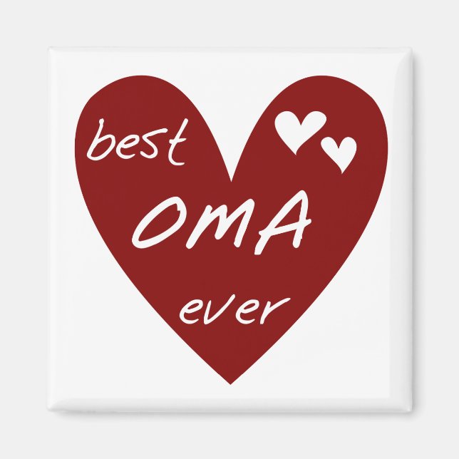 Red Heart Best Oma Ever T-shirts and Gifts Magnet (Front)