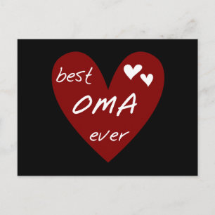 Red Heart Best Oma Ever T-shirts and Gifts Postcard