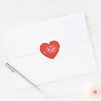 Red Heart Best Wishes Modern Minimalist.