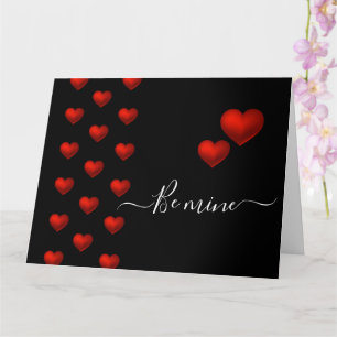 Red Heart Black Valentine Card