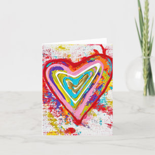 Red Heart Blank Note Card