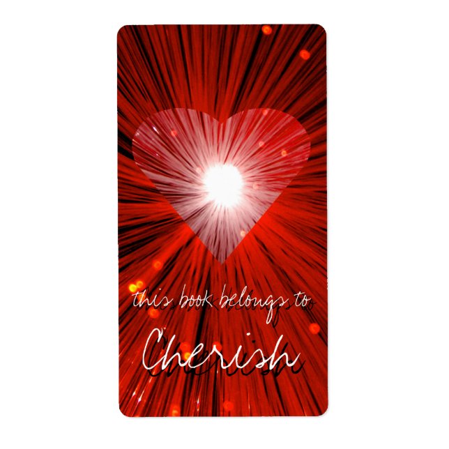 Red Heart bookplate  label (Front)