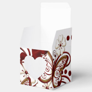 Red Heart Butterflies Heart Favour Box