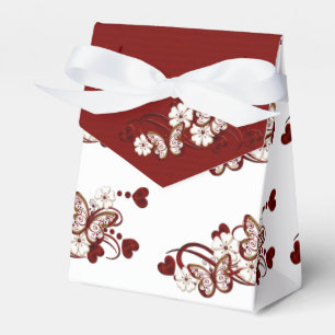 Red Heart Butterflies Pattern Favour Box