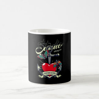 Red Heart & Butterflies Studio Inking Art  Coffee Mug