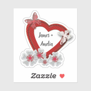 Red heart butterfly flowers Valentines Day love we