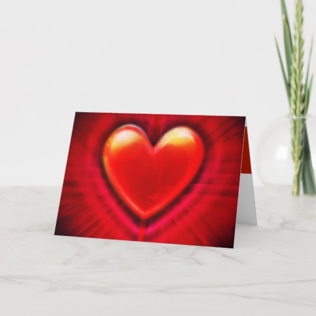 Red heart card with love. (Front)