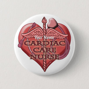 Red Heart Cardiac Care nurse  2 Inch Round Button