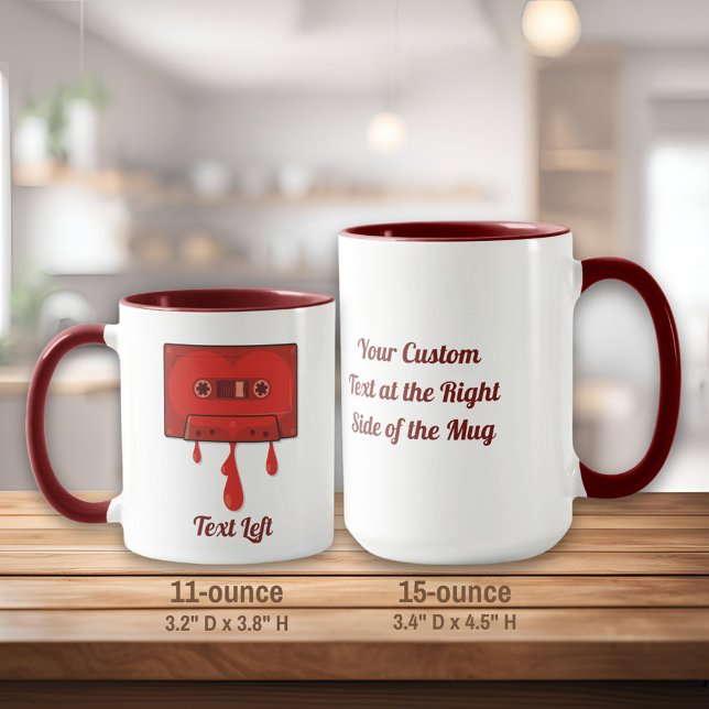 Red heart cassette coffee mug (Creator Uploaded)