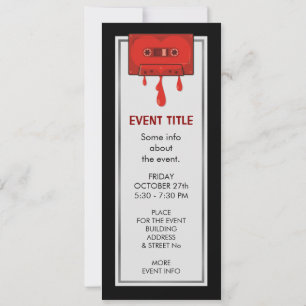 Red Heart Cassette Invitation