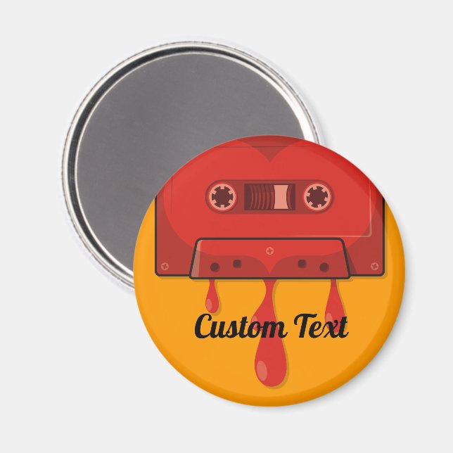 Red heart cassette magnet (Front/Back)