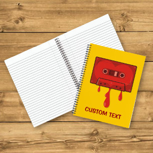 Red Heart Cassette Notebook