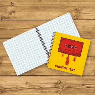 Red Heart Cassette Notebook