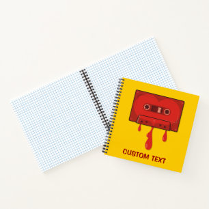 Red Heart Cassette Notebook