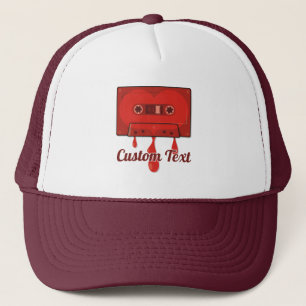 Red heart cassette trucker hat