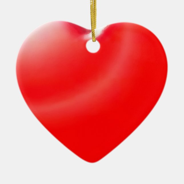 Red Heart Ceramic Ornament (Front)